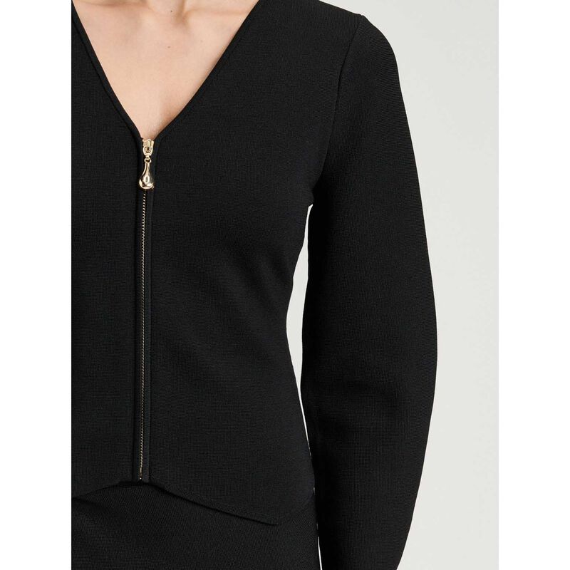 Veronika Maine Black Milano Jacket With Pointed Hem image number 2